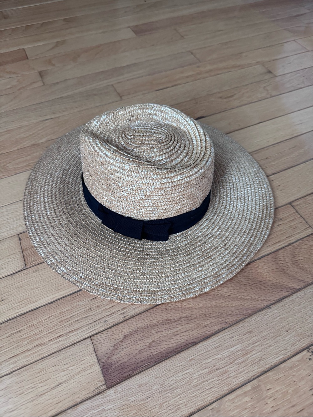 Brixton Natural Straw Boater with Black Band